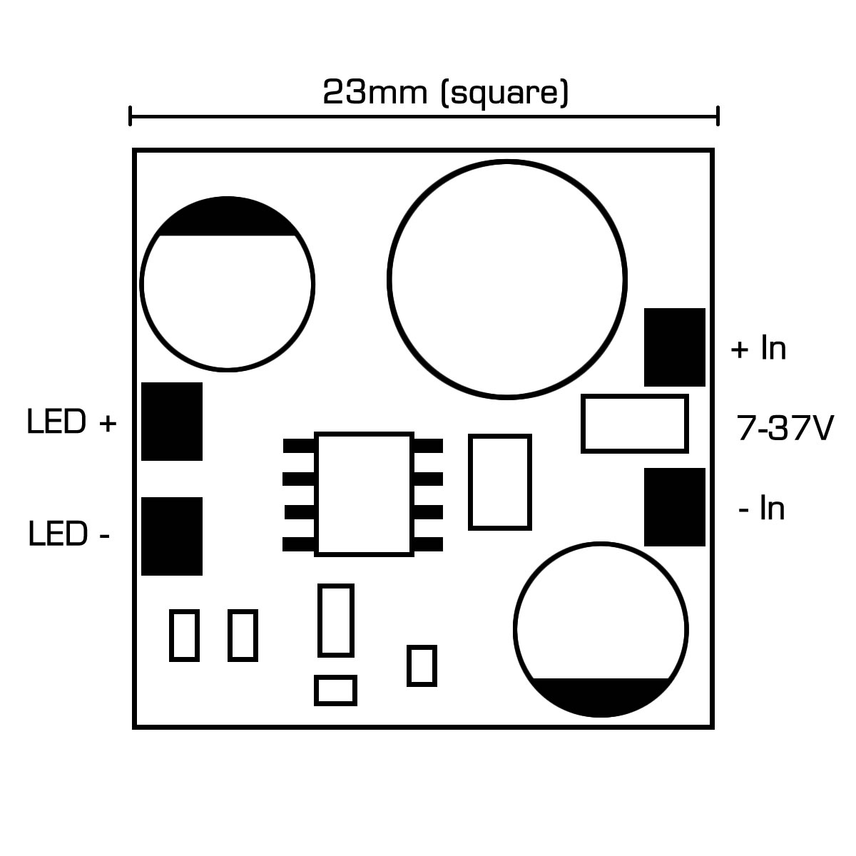 Driver LED a corrente costante Lumitronix KSQ IP30 350mA da 6-35VDC a 7 > 37VDC