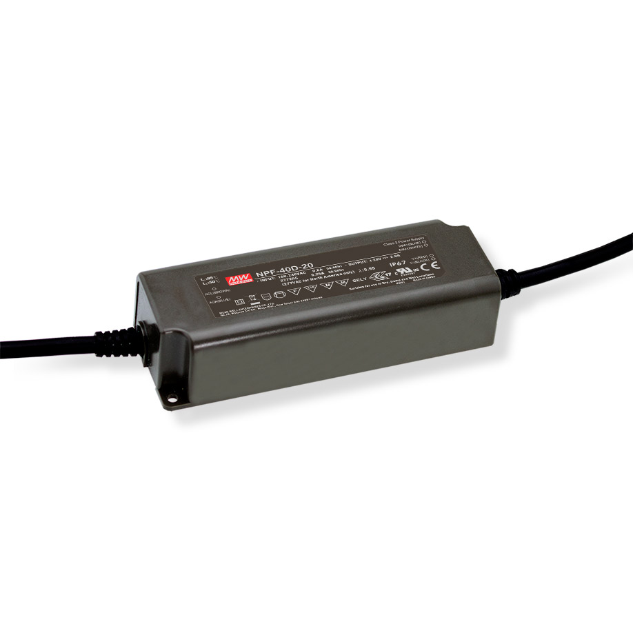 Alimentazione a tensione costante MEAN WELL NPF-60D-24 IP67 da 230V a 24V 2.5A 60W