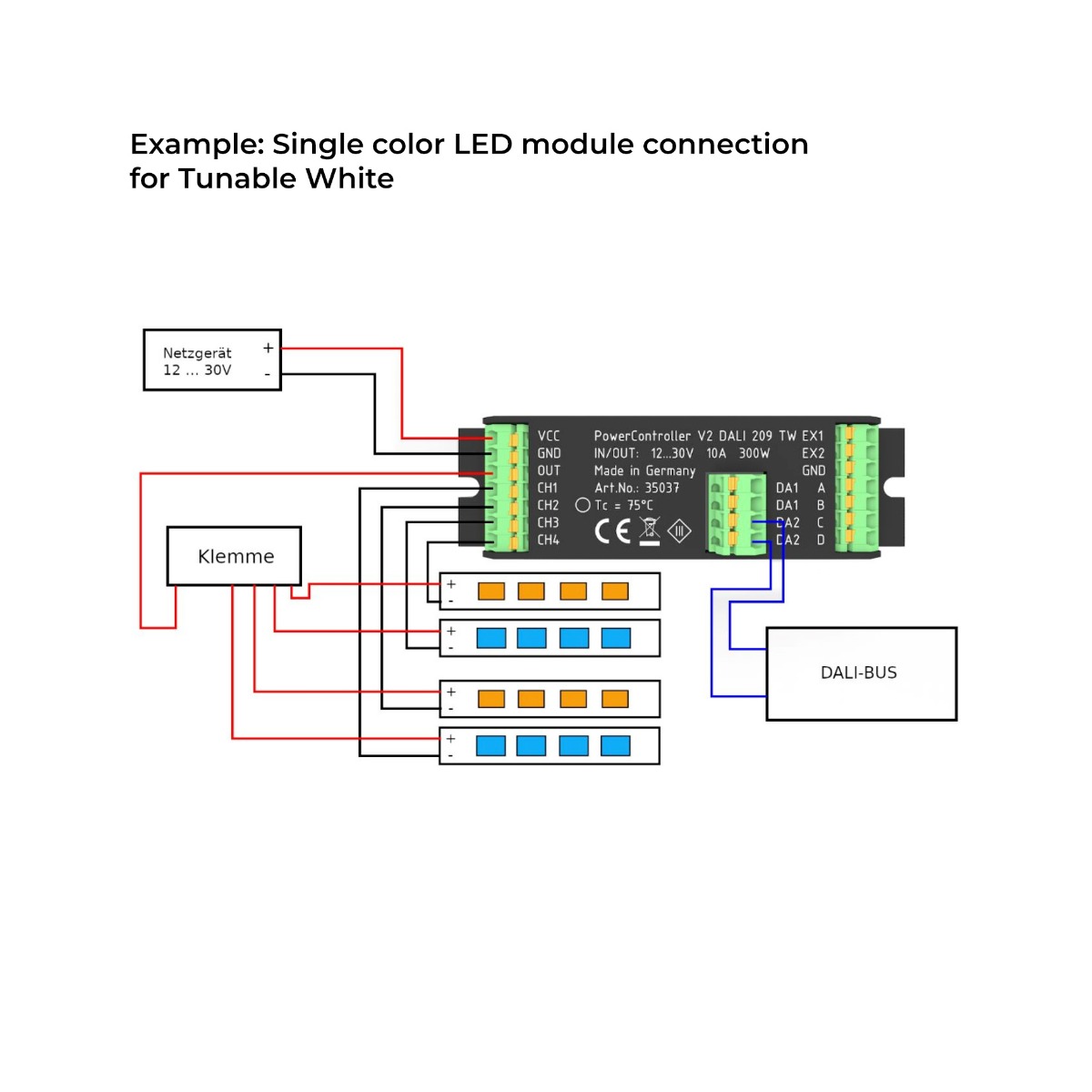  Unità di controllo della luce PowerController V2 Bianco regolabile via DALI 209 a 2 uscite a 10-30VDC max. 300W 
