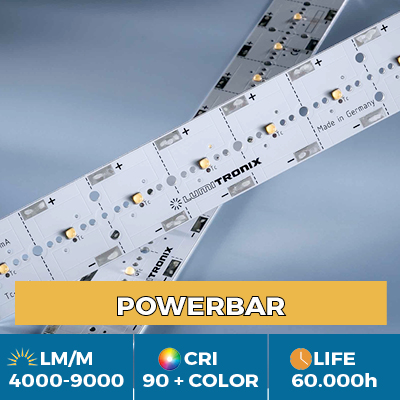 Moduli PowerBar professionali, fino a 11.000 lm/m, bianco, colore e luce UV