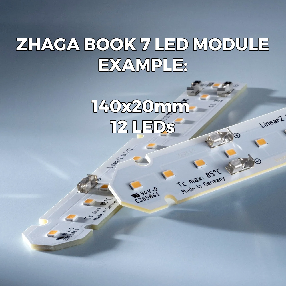 Modulo LED bianco Zhaga Book 7 su misura, Made in Germany, LED Nichia/Cree/Samsung/Seoul, CRI70-99, 1800-7200K, 175-1400mA