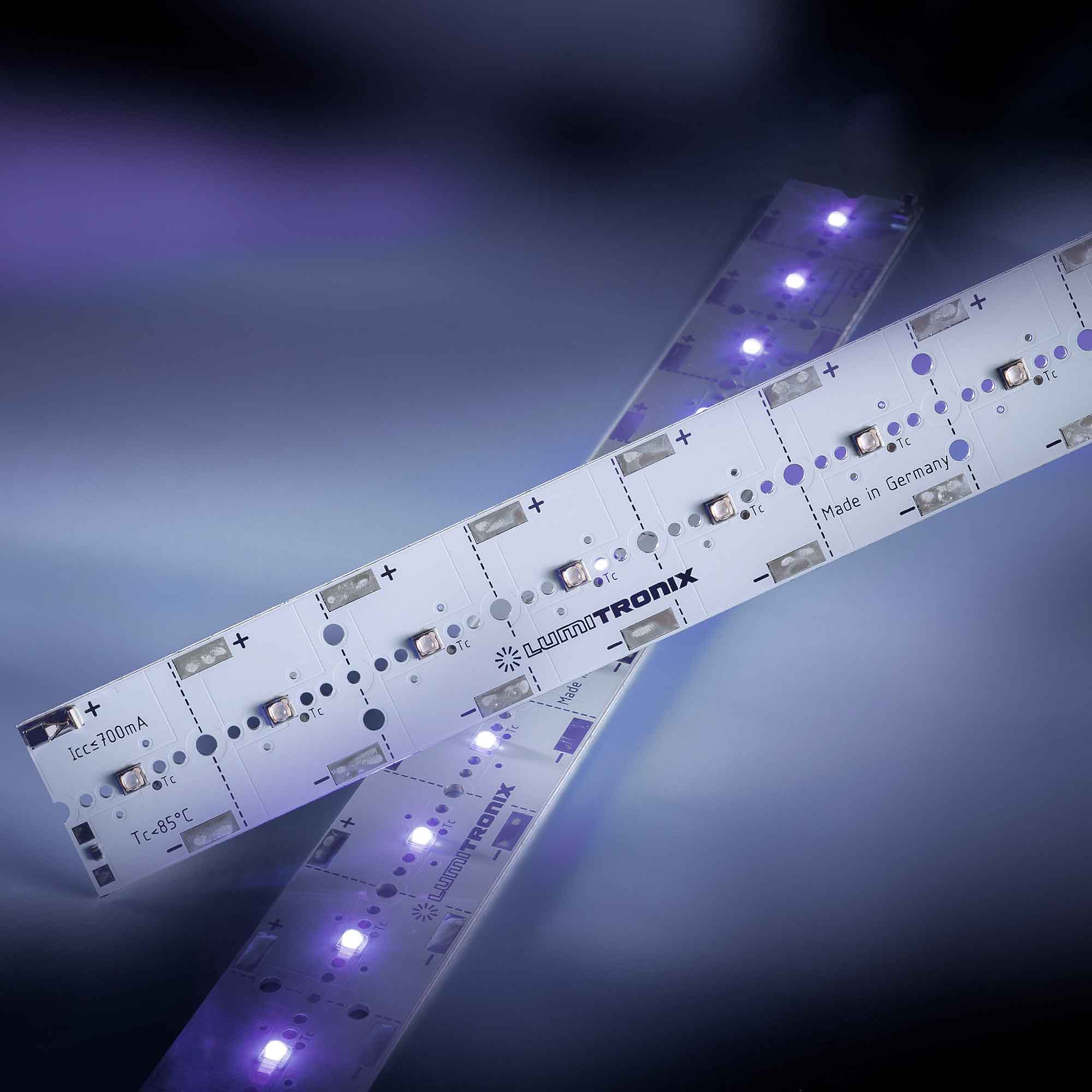 PowerBar V3 LED Modulo in alluminio UV 385nm 16080mW 700mA 12x Nichia 119 LED 29cm