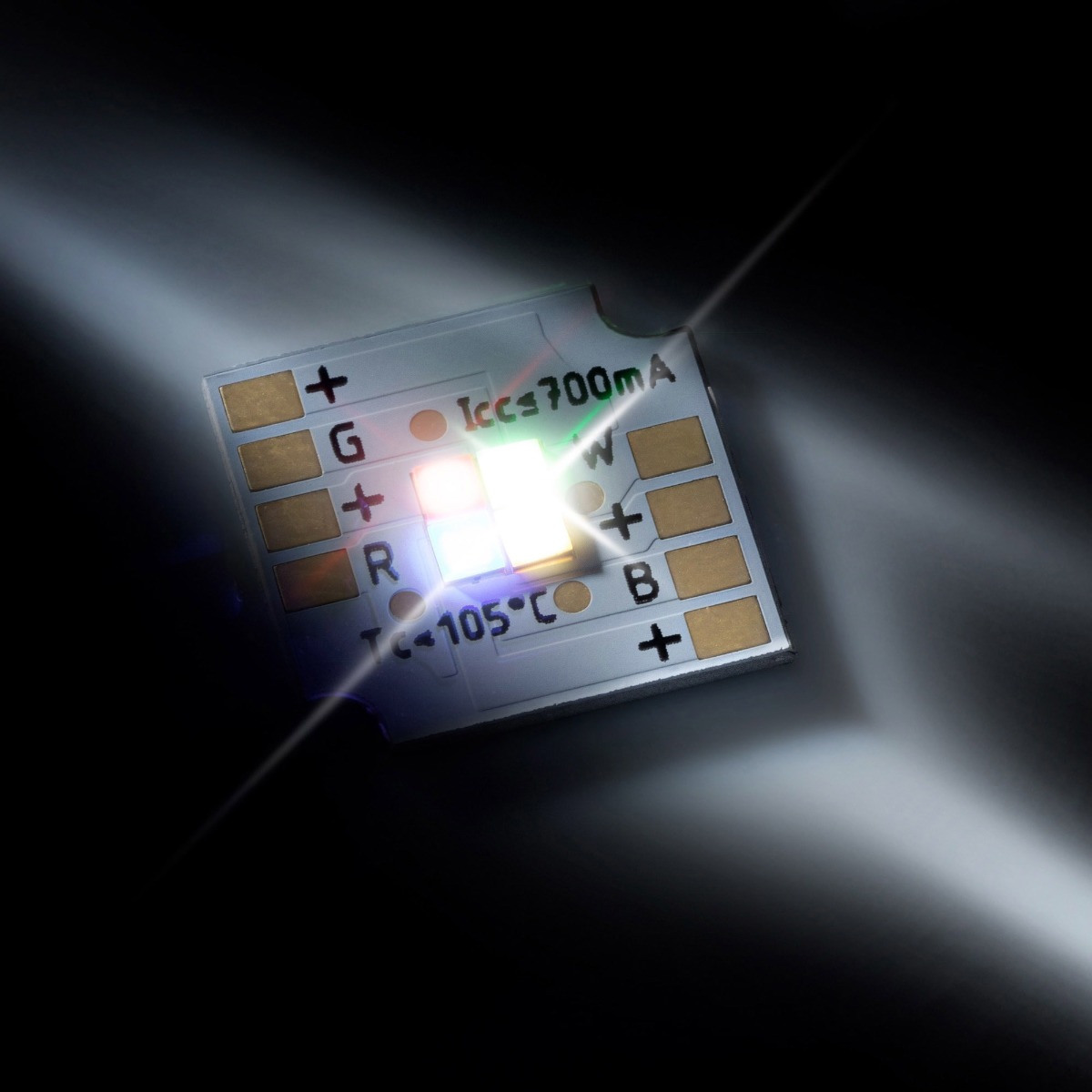 SmartArray-Q4-RGBW Modulo LED Nichia CSP configurabile a 4 canali, RGBW, TW, Dynasolis, 4 LED, 13x13 mm, Made in Germany (fino a 225 lm)