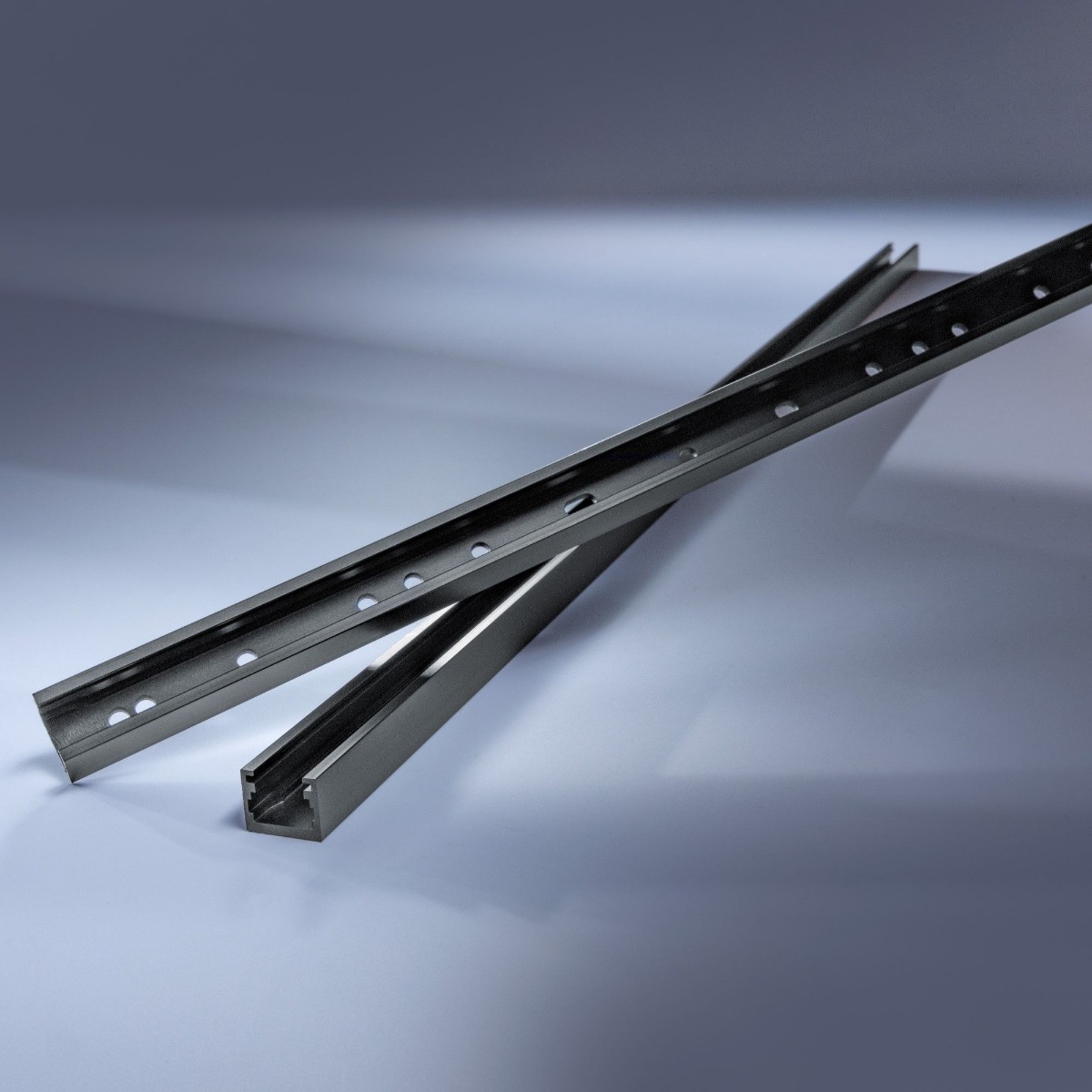 Aluminum profile Alubar chrome for Multibar LED strips 50cm black anodised