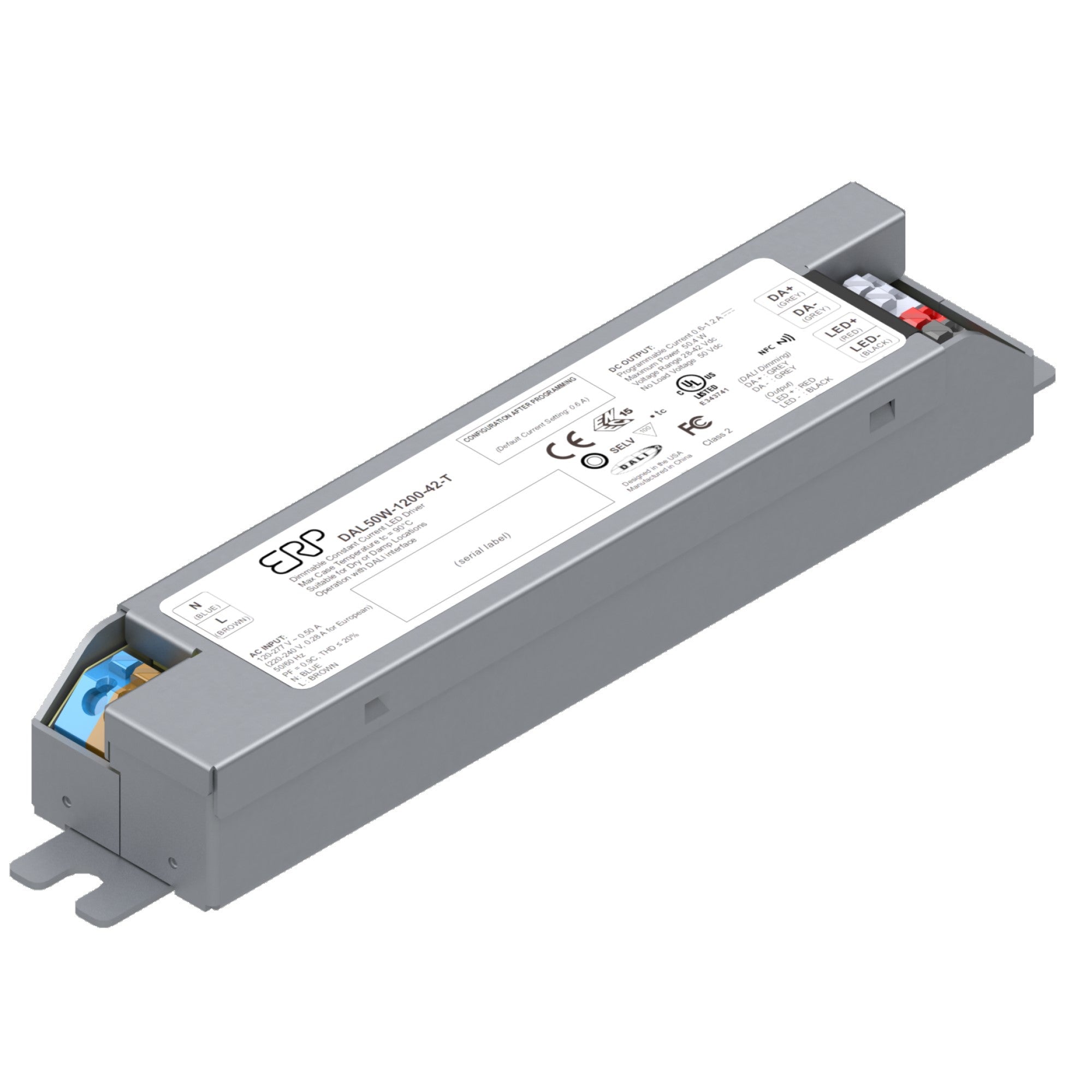 Constant current LED driver ERP Power DAL30W-0600-42-T 300 > 600mA 230V to 28 > 42VDC DIM DALI