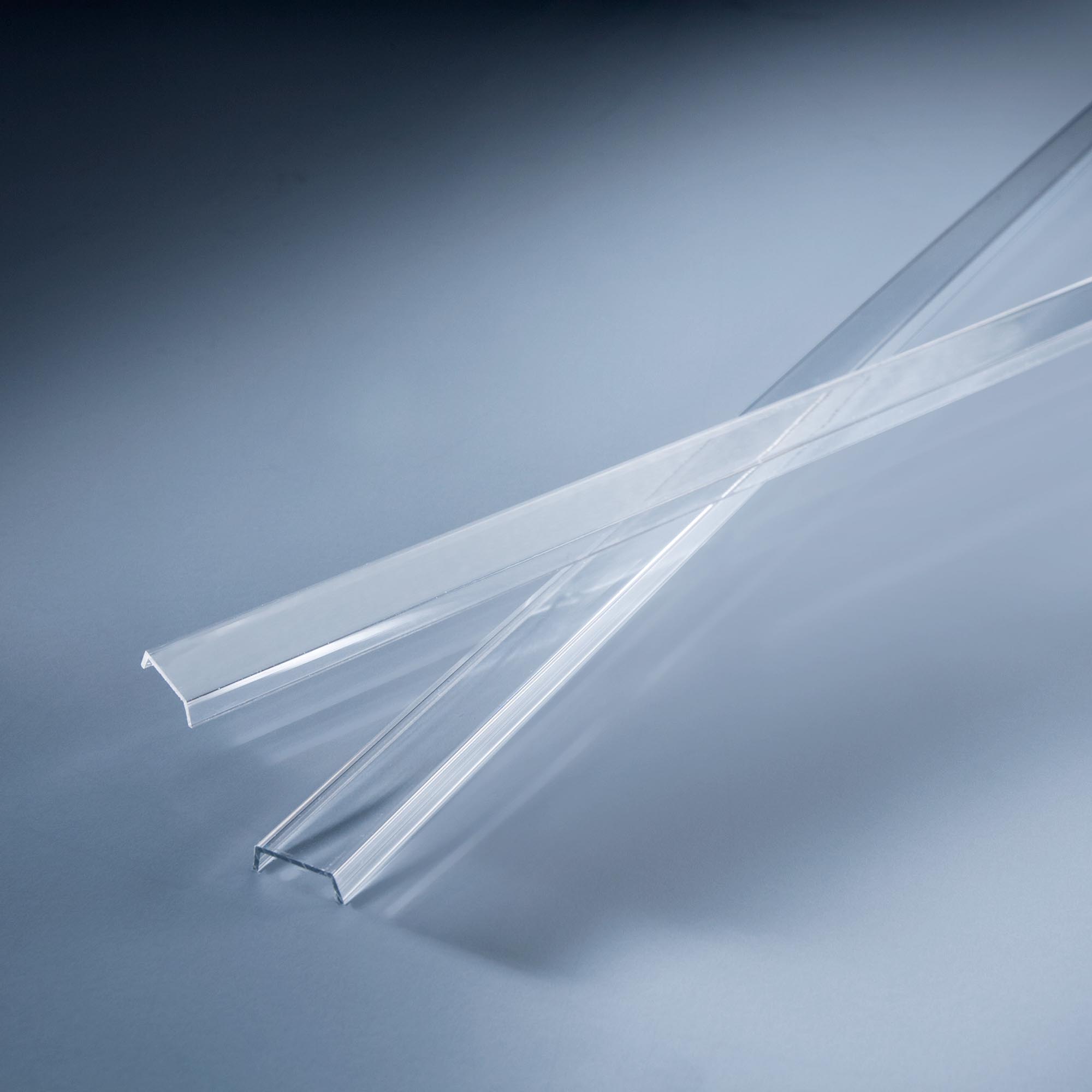 Coperchio trasparente per profilo in alluminio Aluflex per strisce LED 1009cm (con tappi terminali)