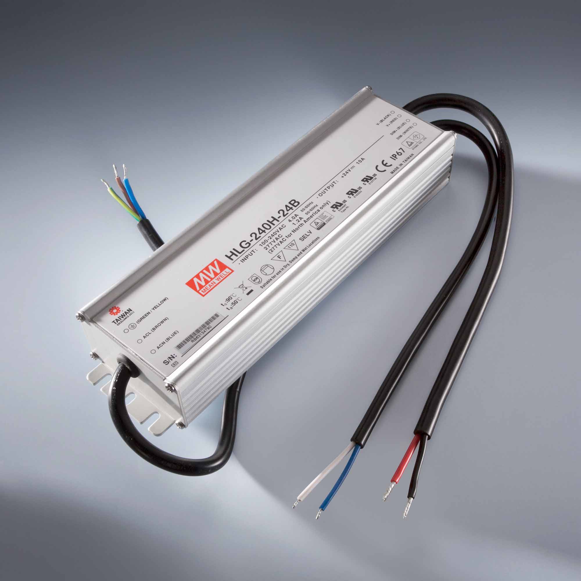 Alimentazione a tensione costante MEAN WELL HLG-320H-24B IP67 230V a 24V 13.34A 320W DIM