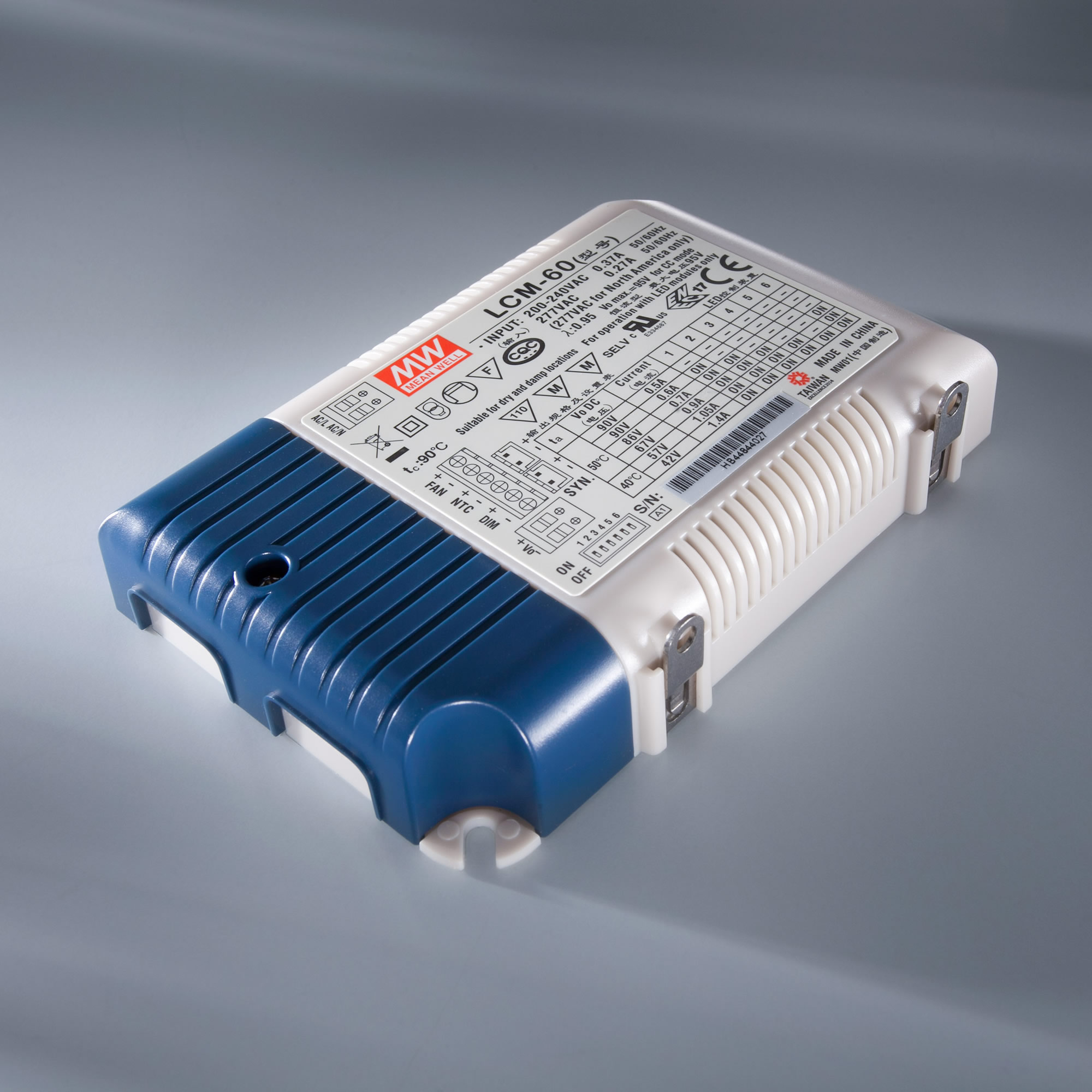 Driver LED a corrente costante MEAN WELL LCM-60 230V a 2-90V 500 > 1400mA DIM