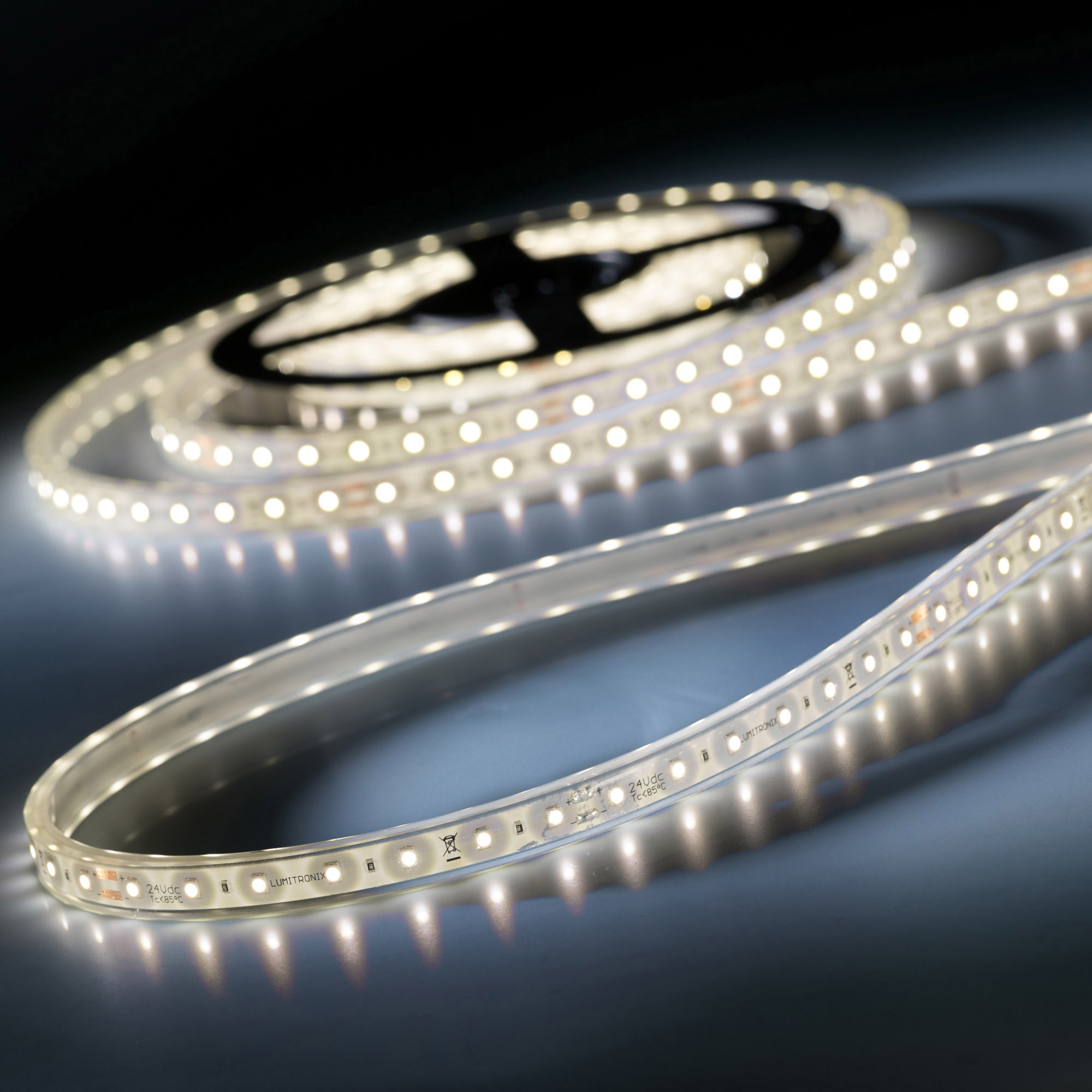 POSEIDON Striscia LED flessibile bianco neutro 2045lm 350 LED 5m 24V IP67 (409lm/m 4.8W/m)