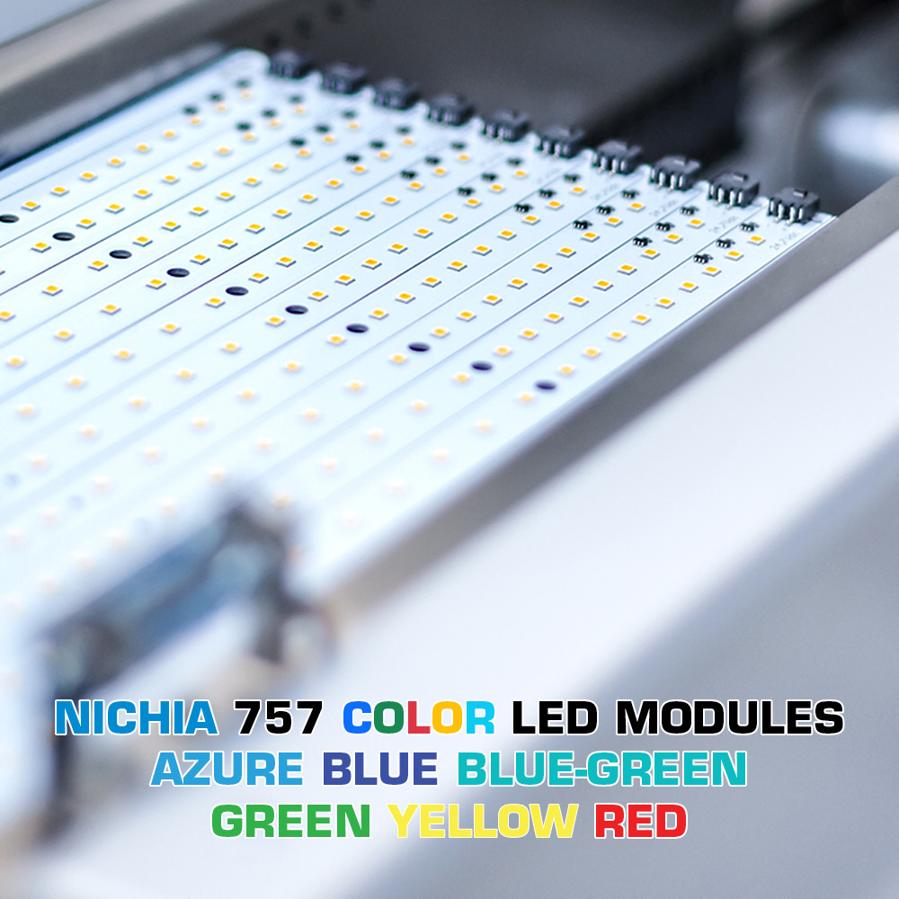Moduli LED colorati Nichia 757 Plug & Play su misura, Made in Germany, lunghezza 150-600 mm e larghezza 5-400 mm
