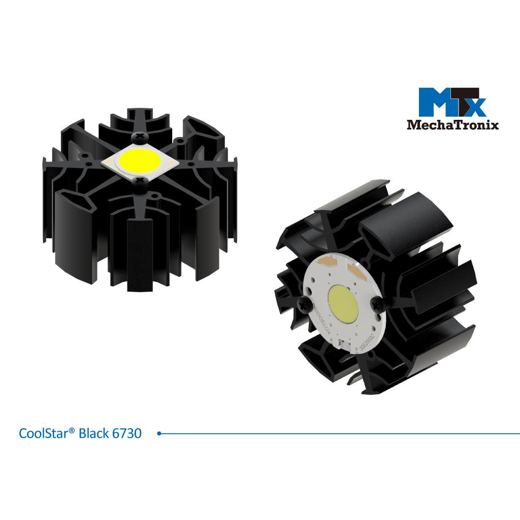 NICHIA COB Light-Engine, Square COB-S LEDs, LEDiL Optics, MechaTronix Heatsink (1000-2000lm, 2200-6500K, RA80-95)