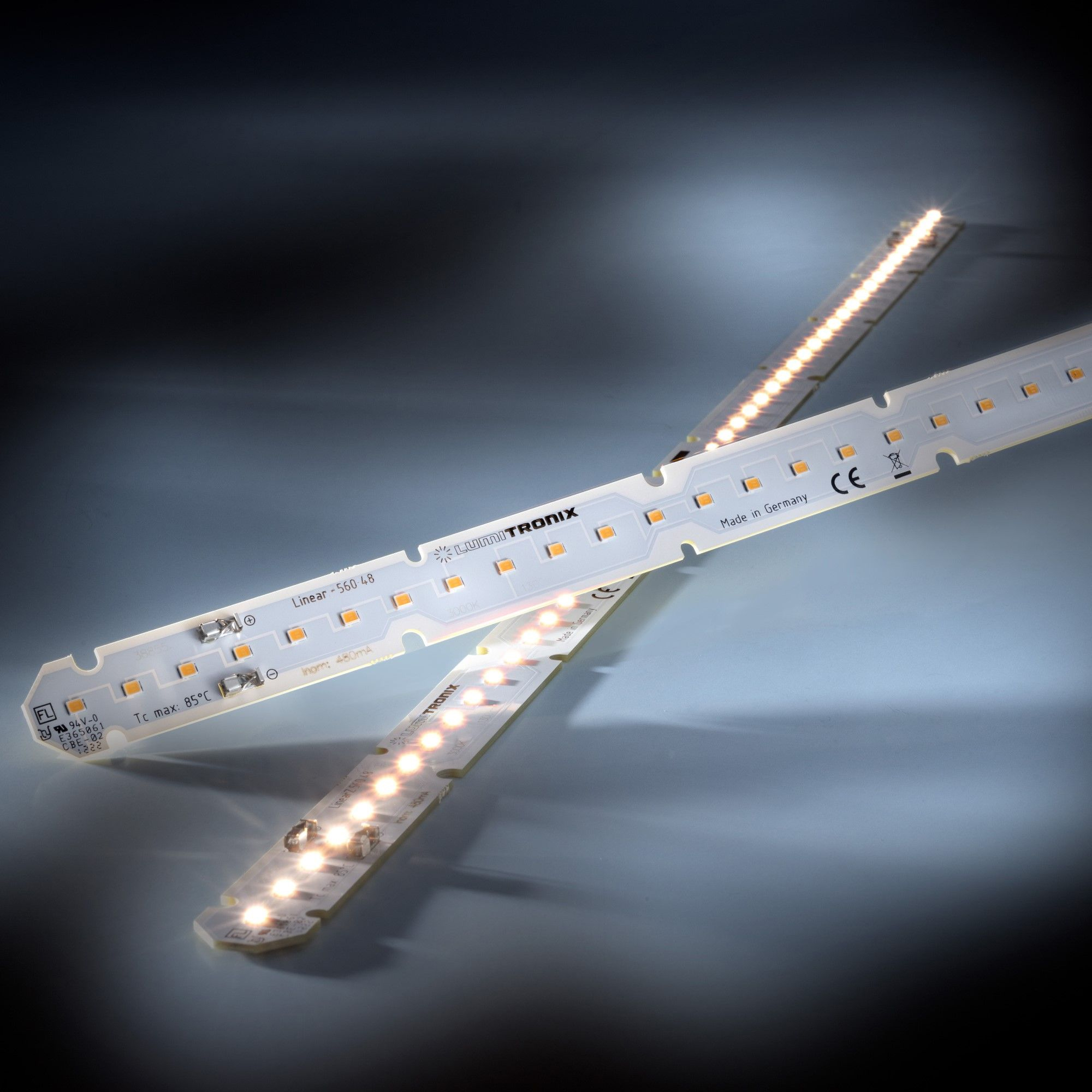 LumiBar-56-4080 Samsung LED Strip bianco puro CRI80 4000K 1657lm 500mA 15V 48 LED 56cm modulo (2958lm/m 14W/m)