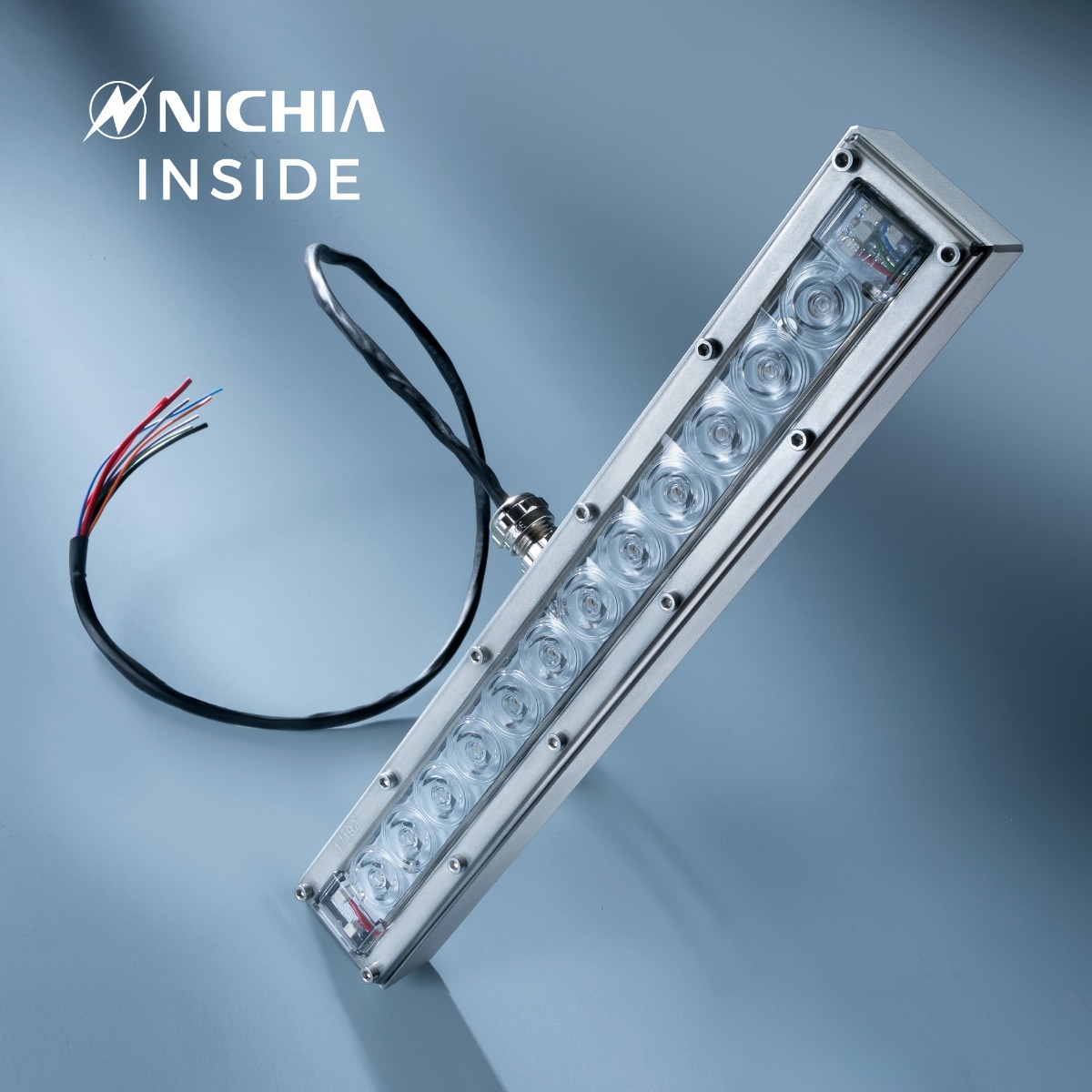 Modulo LED UVC Nichia viola 280nm 12 LED NCSU334B 630mW 29cm 48VDC IP67 con controller incluso, per disinfezione e sterilizzazione