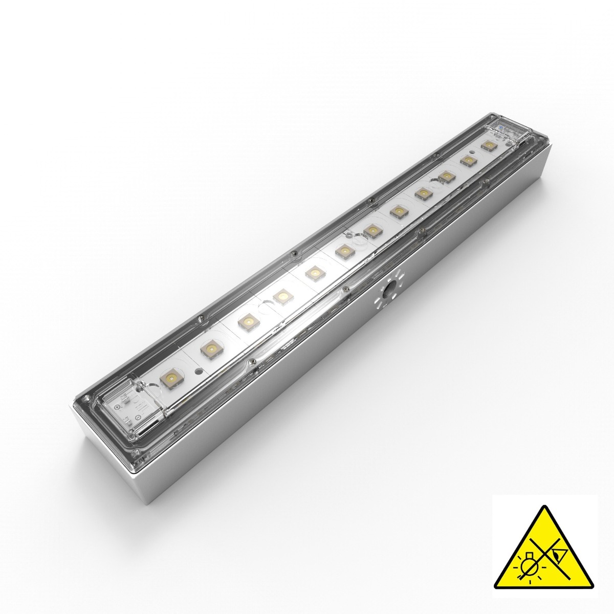 Modulo LED UVC violetto Seoul Viosys 275nm 12 LED 152mW 29cm 48VDC IP67 con centralina inclusa, per la disinfezione