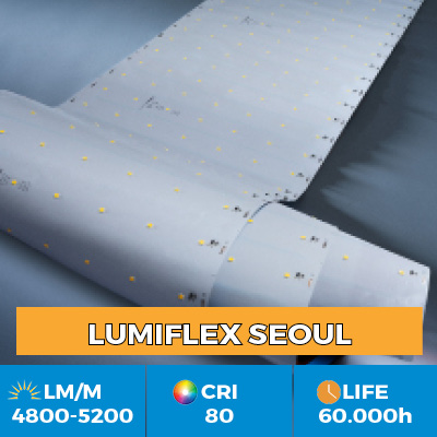 Strisce LED professionali Z-Flex Seoul, fino a 6200 lm per metro, in versione singola o multifila