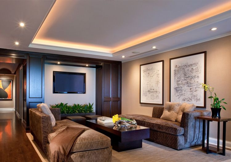 Living room lighting with LEDRISE Lumistrips in covelights